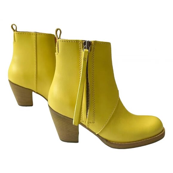 Acne Studios Pistol Leather Boots Yellow - Picture 1 of 5